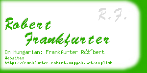 robert frankfurter business card